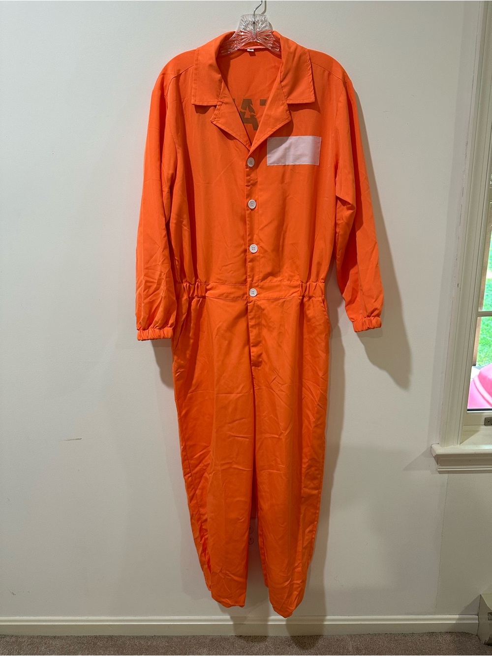 Prisoner Inmate Halloween Costume Small Orange Jumpsuit Handcuffs Accessories